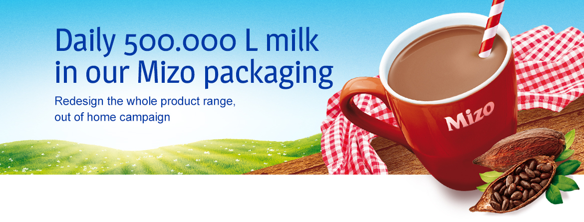 Daily 500.000 L milk in our Mizo packaging